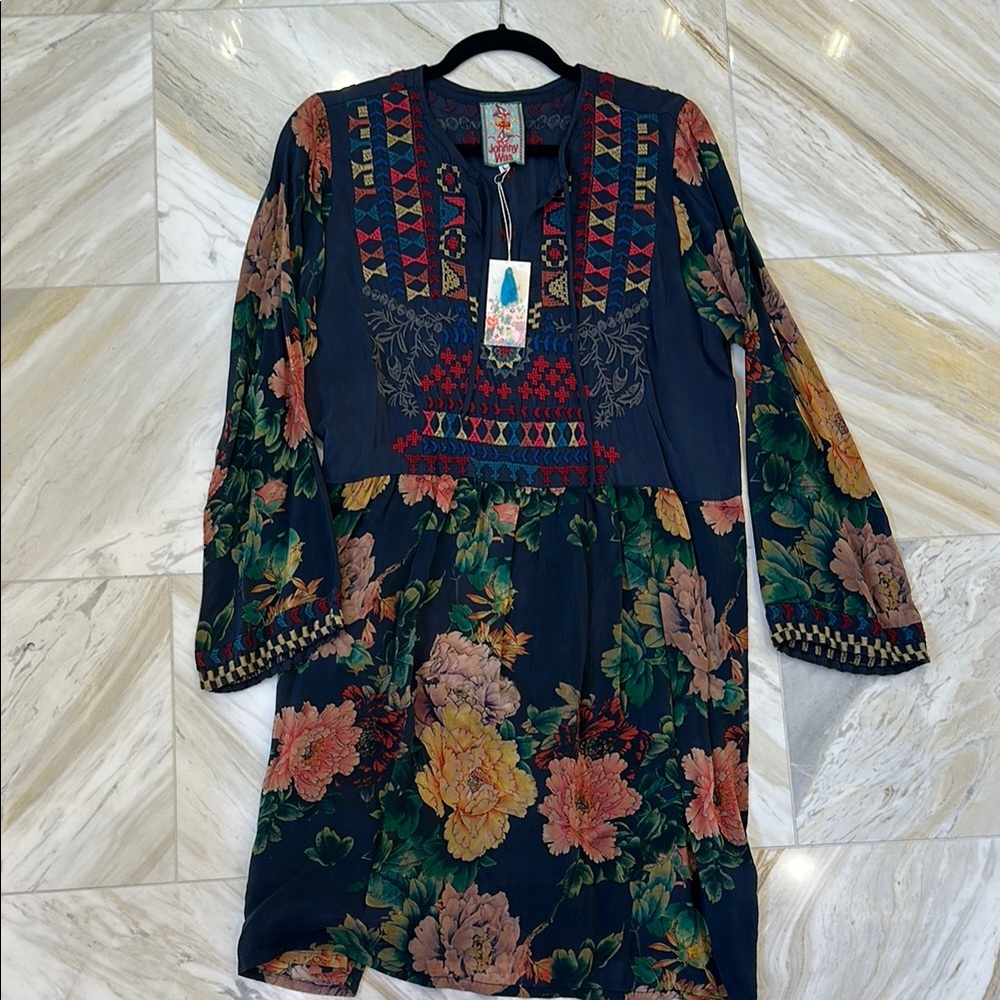 Johnny Was Floral Long Sleeve Dress - Picture 2 of 8